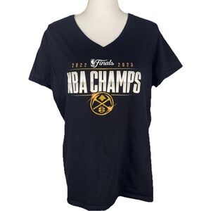 Denver Nuggets Women’s NBA Champs 22-23 Blue Tee‎ Shirt V-Neck Basketball